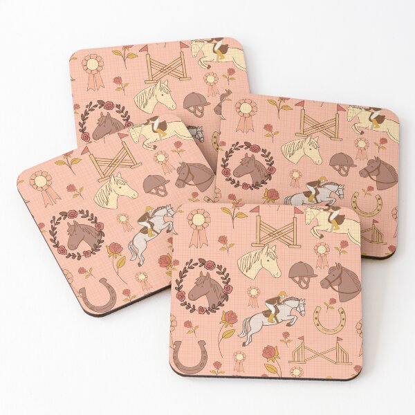 Item preview, Horse Show Jumping Pattern – Equestrian Roses & Ribbons Vintage Repeat designed and sold by MindFulStudios.