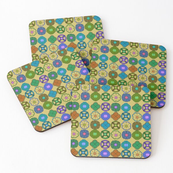 Item preview, Abstract Flower repeating Pattern inspired by Madhubani Art - Ginger brown designed and sold by Svasti Arts and Designs.