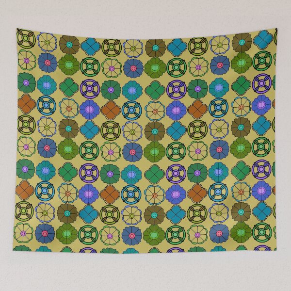 Item preview, Abstract Flower repeating Pattern inspired by Madhubani Art - Ginger brown designed and sold by Svasti Arts and Designs.