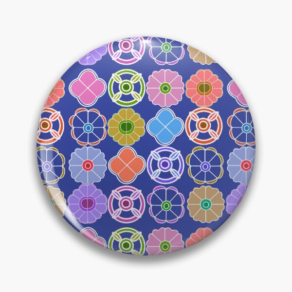 Item preview, Abstract Flower repeating Pattern inspired by Madhubani art - Blueberry designed and sold by Svasti Arts and Designs.