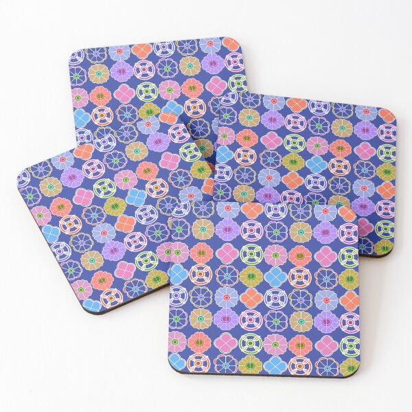 Item preview, Abstract Flower repeating Pattern inspired by Madhubani art - Blueberry designed and sold by Svasti Arts and Designs.