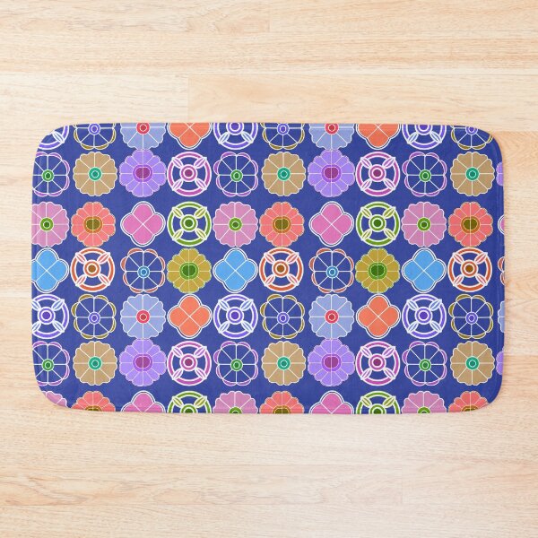 Item preview, Abstract Flower repeating Pattern inspired by Madhubani art - Blueberry designed and sold by Svasti Arts and Designs.