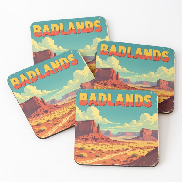 Item preview, Badlands National Park, South Dakota: Vintage-Style Painterly Travel Poster designed and sold by LSVart.