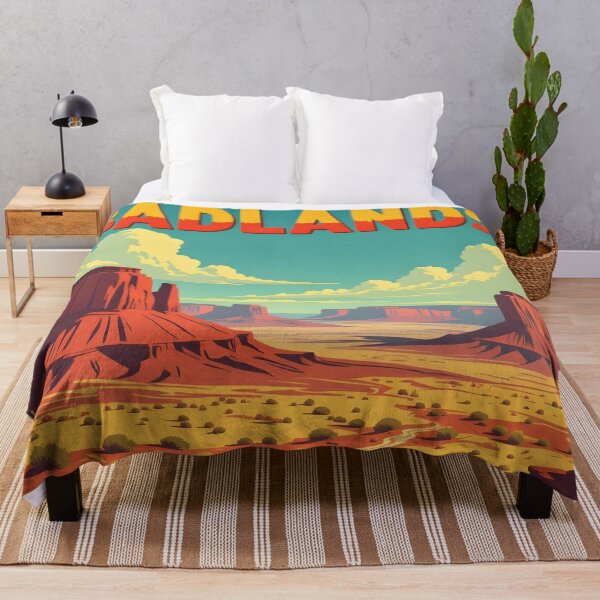 Item preview, Badlands National Park, South Dakota: Vintage-Style Painterly Travel Poster designed and sold by LSVart.