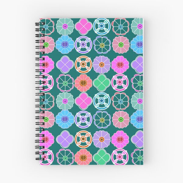 Item preview, Abstract Flower repeating Pattern inspired by Madhubani art - Teal Green designed and sold by Svasti Arts and Designs.