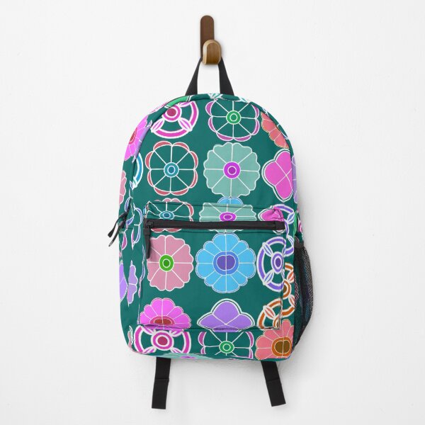 Item preview, Abstract Flower repeating Pattern inspired by Madhubani art - Teal Green designed and sold by Svasti Arts and Designs.