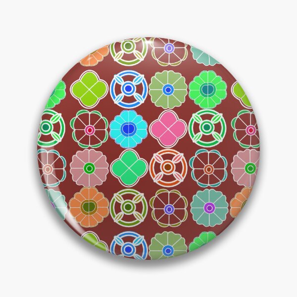 Item preview, Abstract Flower repeating Pattern inspired by Madhubani art - Old Brick designed and sold by Svasti Arts and Designs.