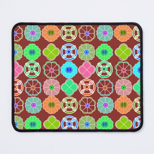 Item preview, Abstract Flower repeating Pattern inspired by Madhubani art - Old Brick designed and sold by Svasti Arts and Designs.