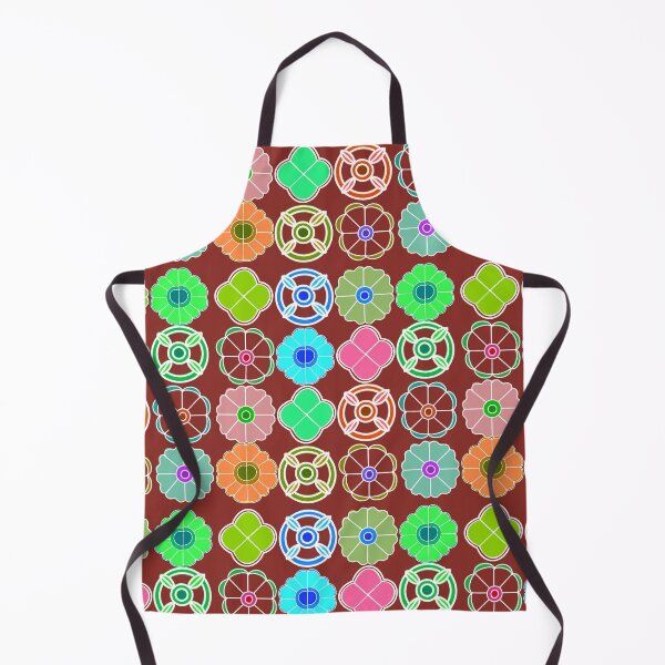 Item preview, Abstract Flower repeating Pattern inspired by Madhubani art - Old Brick designed and sold by Svasti Arts and Designs.