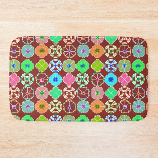 Item preview, Abstract Flower repeating Pattern inspired by Madhubani art - Old Brick designed and sold by Svasti Arts and Designs.