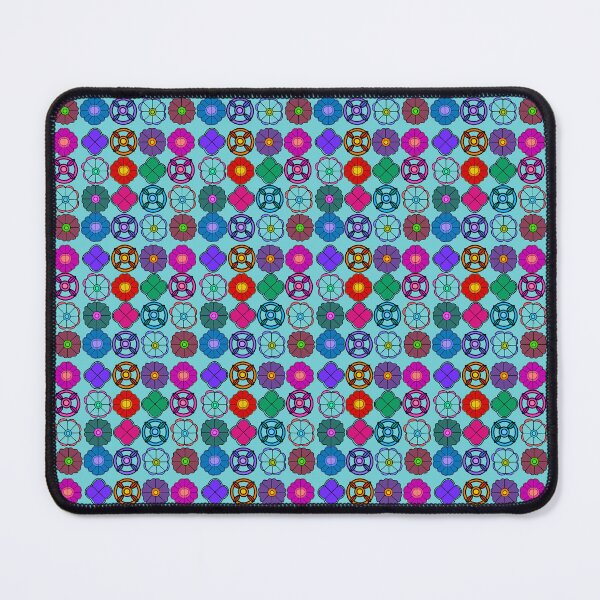 Item preview, Abstract Flower repeating Pattern inspired by Madhubani art - Aqua Blue designed and sold by Svasti Arts and Designs.