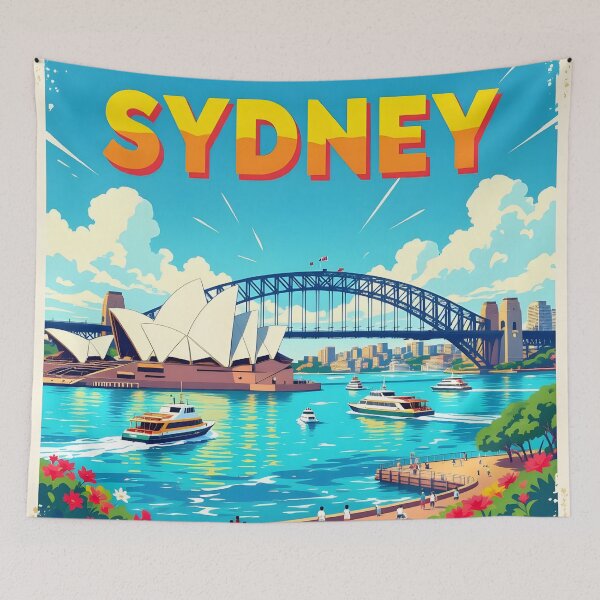 Item preview, Sydney Harbour: Vintage-Style Painterly Travel Poster designed and sold by LSVart.