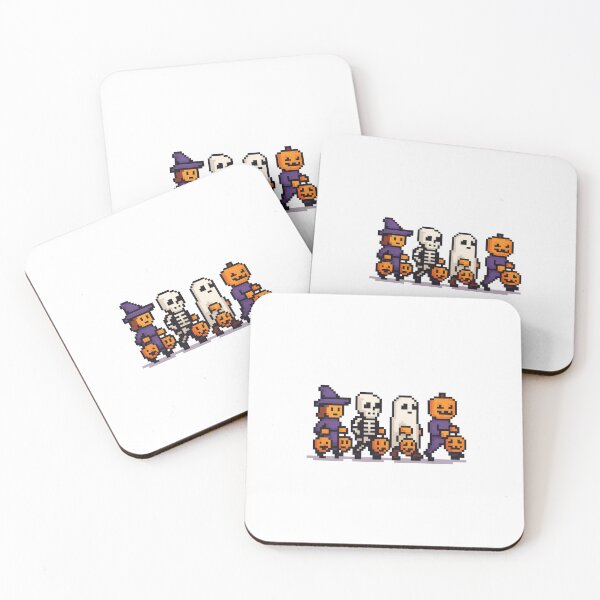 Item preview, Pixel Art Halloween Characters – 8-Bit Witch Skeleton Ghost Pumpkin Sticker designed and sold by Promoffy.
