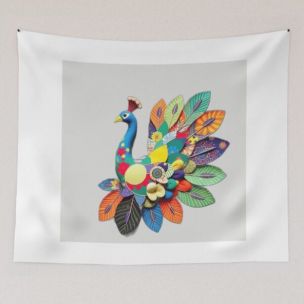 Item preview, Patchwork Peacock Illustration designed and sold by sharon1210.