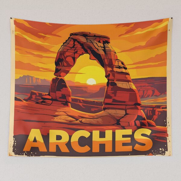 Item preview, Arches National Park, Utah: Vintage-Style Painterly Travel Poster designed and sold by LSVart.