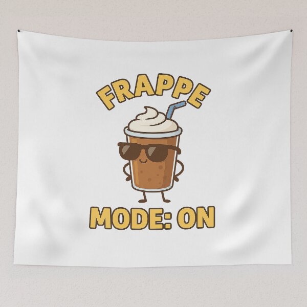 Item preview, Frappe Mode: ON – Funny Greek Coffee Summer Vibes Design designed and sold by Greek and Vegan.