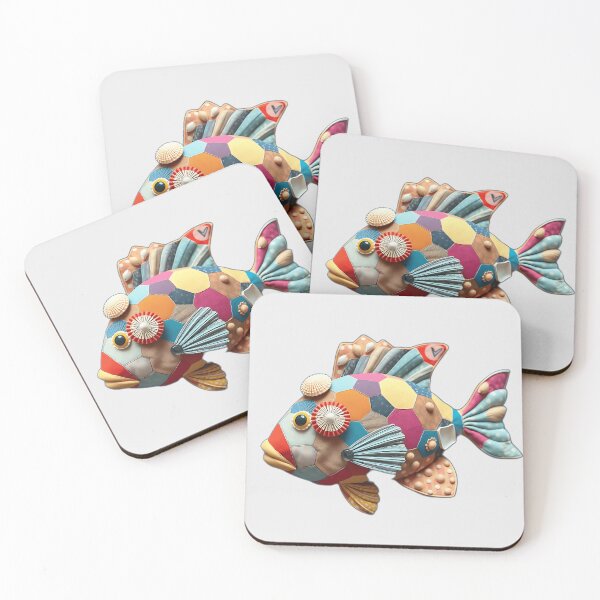 Item preview, Patchwork Fabric Fish with Shells designed and sold by sharon1210.
