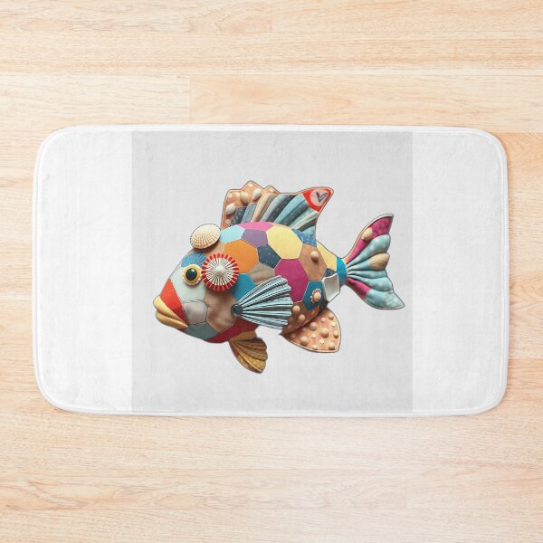 Item preview, Patchwork Fabric Fish with Shells designed and sold by sharon1210.