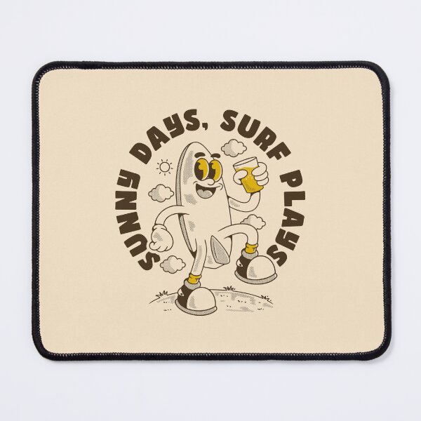 Item preview, Sunny Days Surf Plays – Retro Surfboard Cartoon T-Shirt Design designed and sold by adipra.