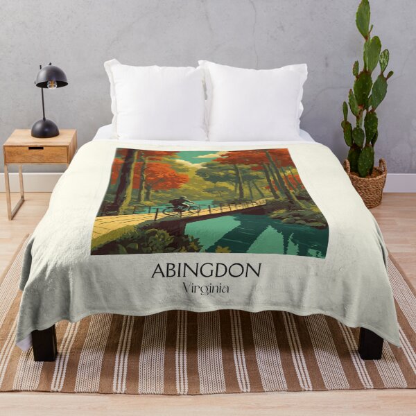 Item preview, Abingdon Virginia Vintage Travel Art | Creeper Trail Biking Illustration designed and sold by TuncGK.