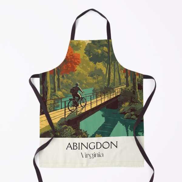 Item preview, Abingdon Virginia Vintage Travel Art | Creeper Trail Biking Illustration designed and sold by TuncGK.