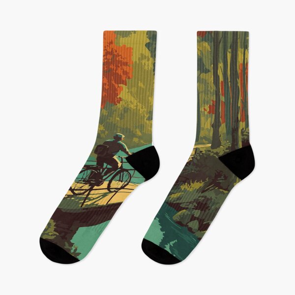 Item preview, Abingdon Virginia Vintage Travel Art | Creeper Trail Biking Illustration designed and sold by TuncGK.