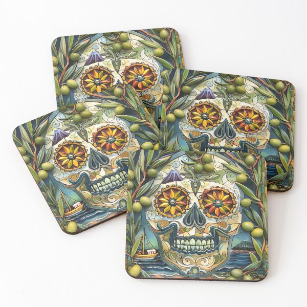 Item preview, Calavera del Mare – Olive Coast Mosaic designed and sold by ArgentoArt.