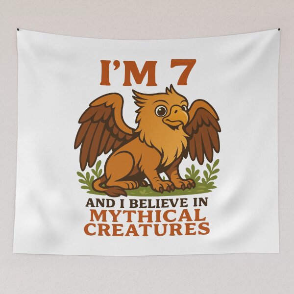 Item preview, I'm 7 Years Old and I Believe in Mythical Creatures designed and sold by Blok45.
