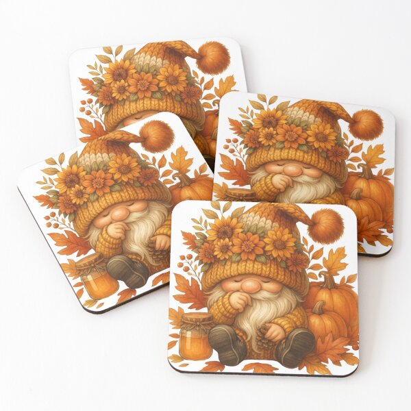 Item preview, Cute Autumn Gnome with Pumpkins and Sunflowers designed and sold by Maya75.