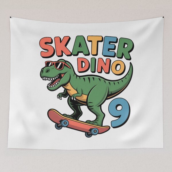 Item preview, Skater Dinosaur 9th Birthday T-Rex Skateboard designed and sold by Blok45.