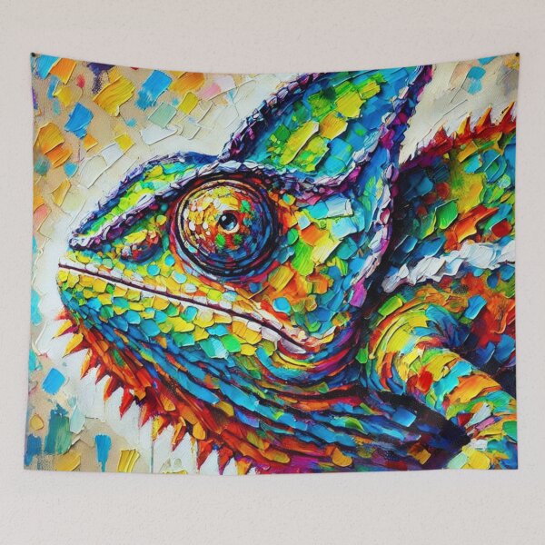 Item preview, Colorful chameleon mural – modern animal art in bold colors designed and sold by Eric Nagel.