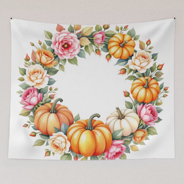 Item preview, Autumn Pumpkin and Rose Wreath designed and sold by Artchyzh.