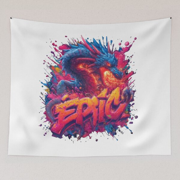 Item preview, Epic Dragon – Colorful Fantasy Graffiti Artwork designed and sold by AlexLineArt.