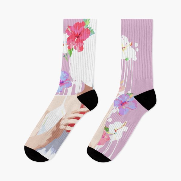 Item preview, Dreamy Anime Girl with Flowers – Surreal Floral Portrait Illustration designed and sold by Moss and Moon Studio.
