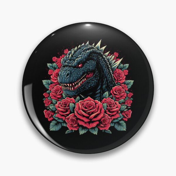 Item preview, Fierce Dragon Head with Red Roses and Glowing Eyes designed and sold by beast-net.