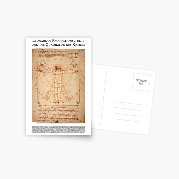 Leonardos Quadratur des Kreises Postkarte