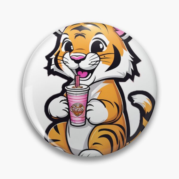 Item preview, Towson University Tiger Mascot with Drink – Cute Sticker designed and sold by Lushoora.