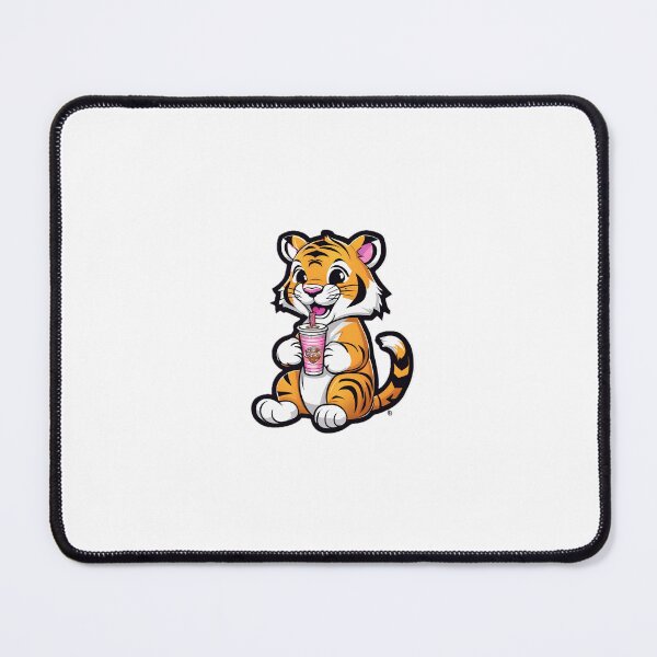 Item preview, Towson University Tiger Mascot with Drink – Cute Sticker designed and sold by Lushoora.