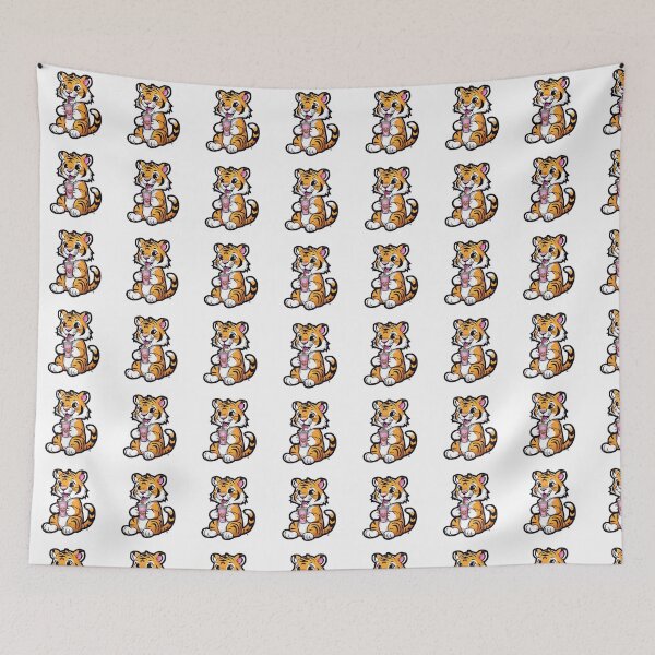Item preview, Towson University Tiger Mascot with Drink – Cute Sticker designed and sold by Lushoora.