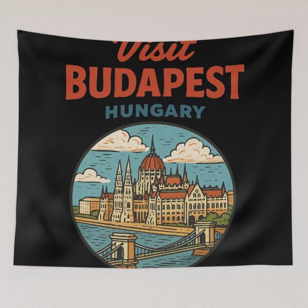 Item preview, Visit Budapest Retro designed and sold by TomFrontierArt.