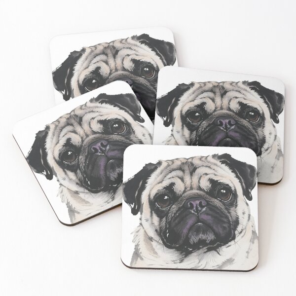 Item preview, Pug Ink Painting Close-up designed and sold by forget45studio.