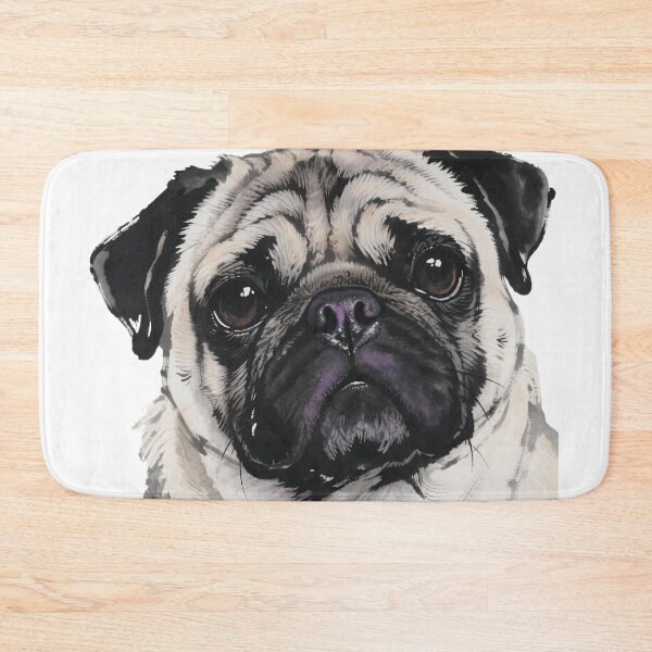 Item preview, Pug Ink Painting Close-up designed and sold by forget45studio.