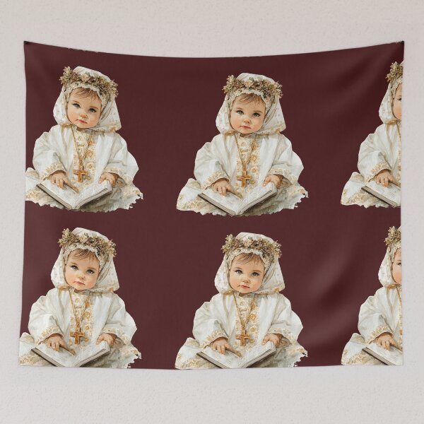 Item preview, Litle Kid Praying Reading Bible Baptism Gift Christian Catholic designed and sold by tanabe.