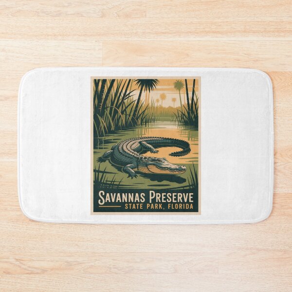 Item preview, Savannas Preserve State Park Florida - Retro Vintage Alligator Artwork in National Park Style designed and sold by pod24.