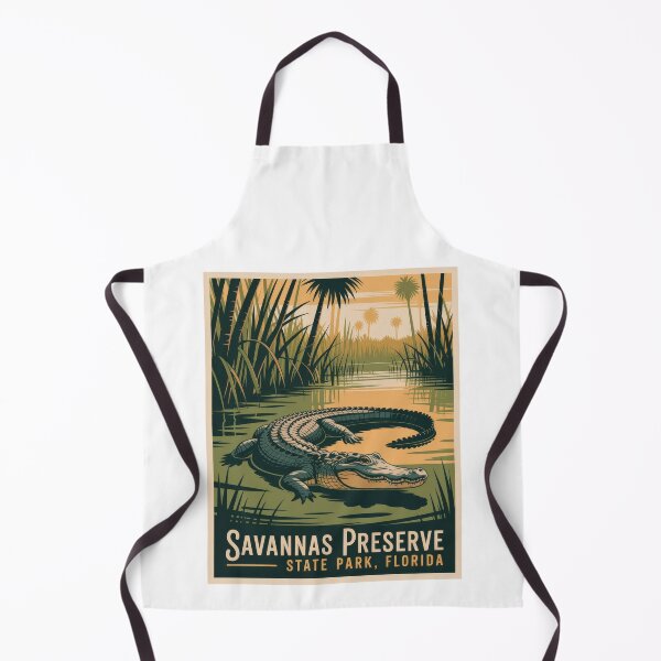 Item preview, Savannas Preserve State Park Florida - Retro Vintage Alligator Artwork in National Park Style designed and sold by pod24.