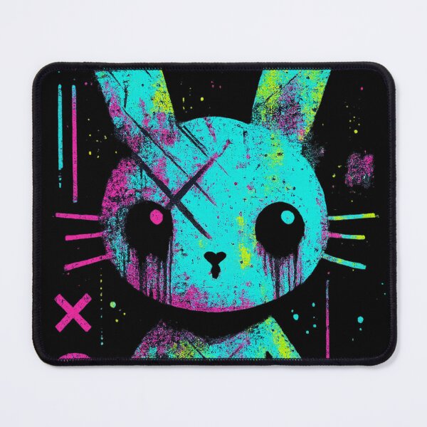 Item preview, Neon Grunge Bunny – Cyberpunk Rabbit Art designed and sold by Neon Nightmare.
