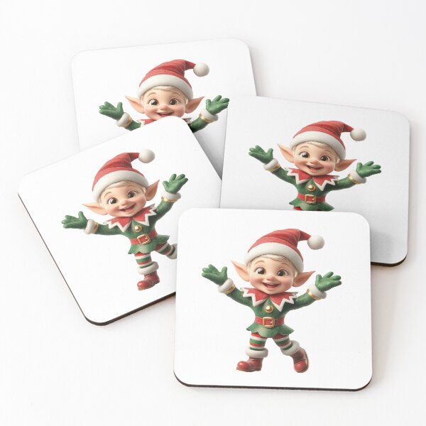 Item preview, Playful Christmas Elf in Red and Green designed and sold by Art of Ngu.