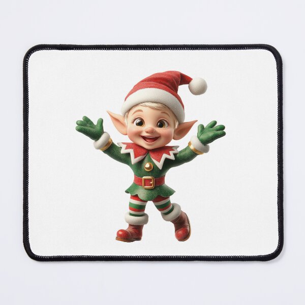 Item preview, Playful Christmas Elf in Red and Green designed and sold by Art of Ngu.