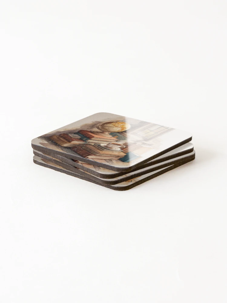 Thumbnail 4 of 5, Coasters (Set of 4), Study Break designed and sold by RoonPalette.