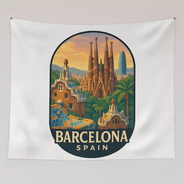 Item preview, Gaudí Architecture and Cityscape Barcelona Spain designed and sold by Places On Earth.